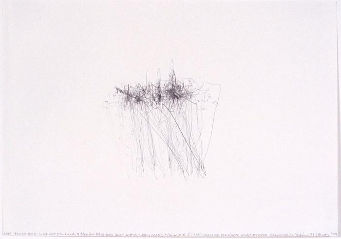 Live Transmission: Movement of the hands of Flautist Eberhard Blum performing John Cage's "Variations I" (1958), Akademie der Kunst concert for Wynn Kramarsky, Berlin, 21 February 1999